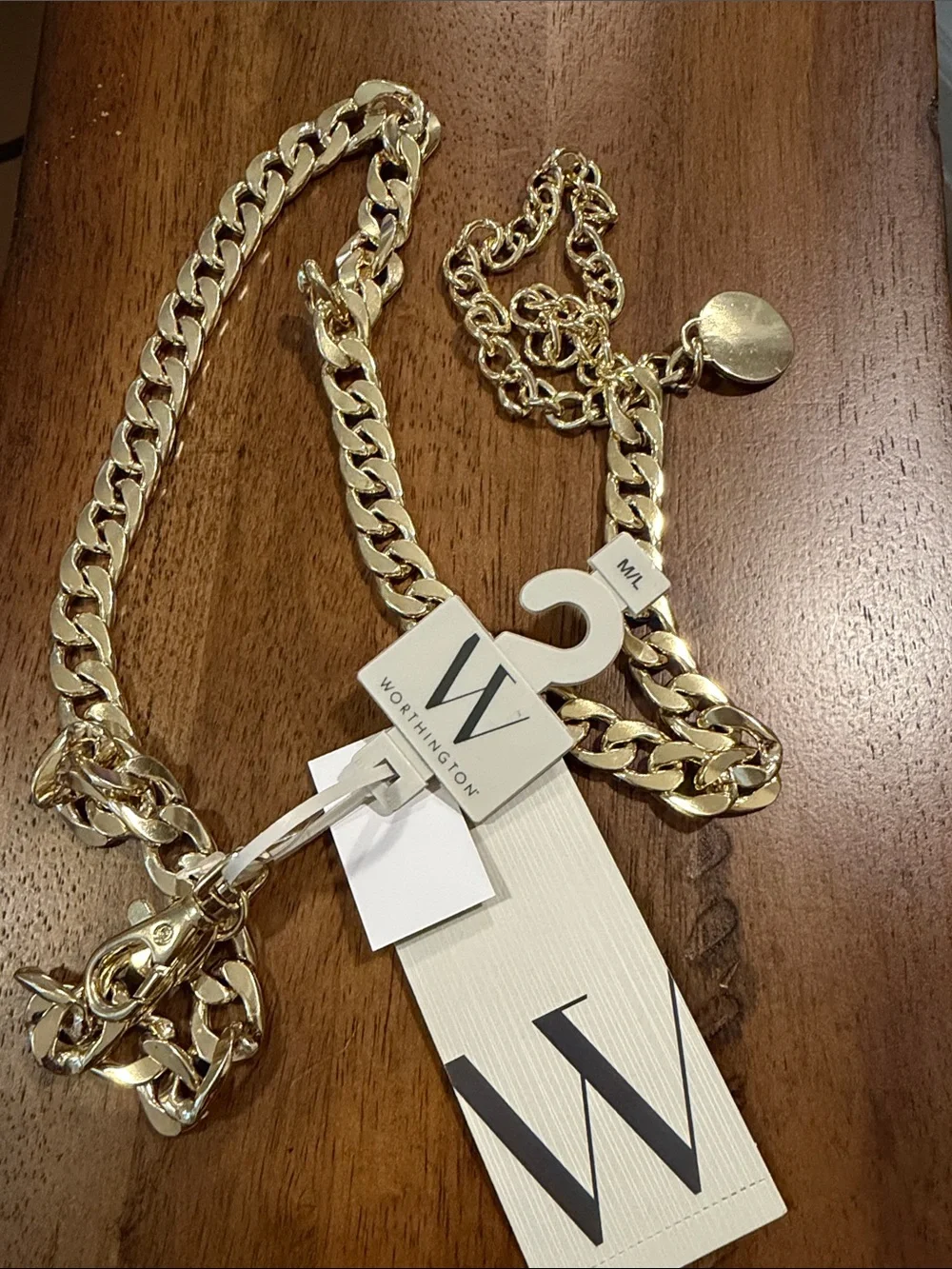 Worthington Gold Chain Waist Belt | Sz M/L
